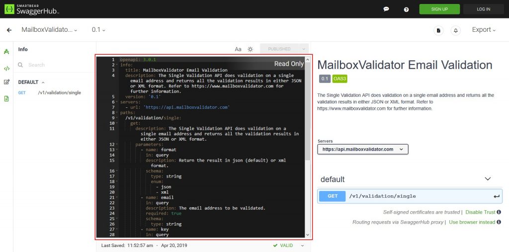 Overview of MailboxValidator in Postman