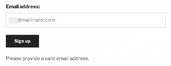 Sample output for MailChimp Contact Form