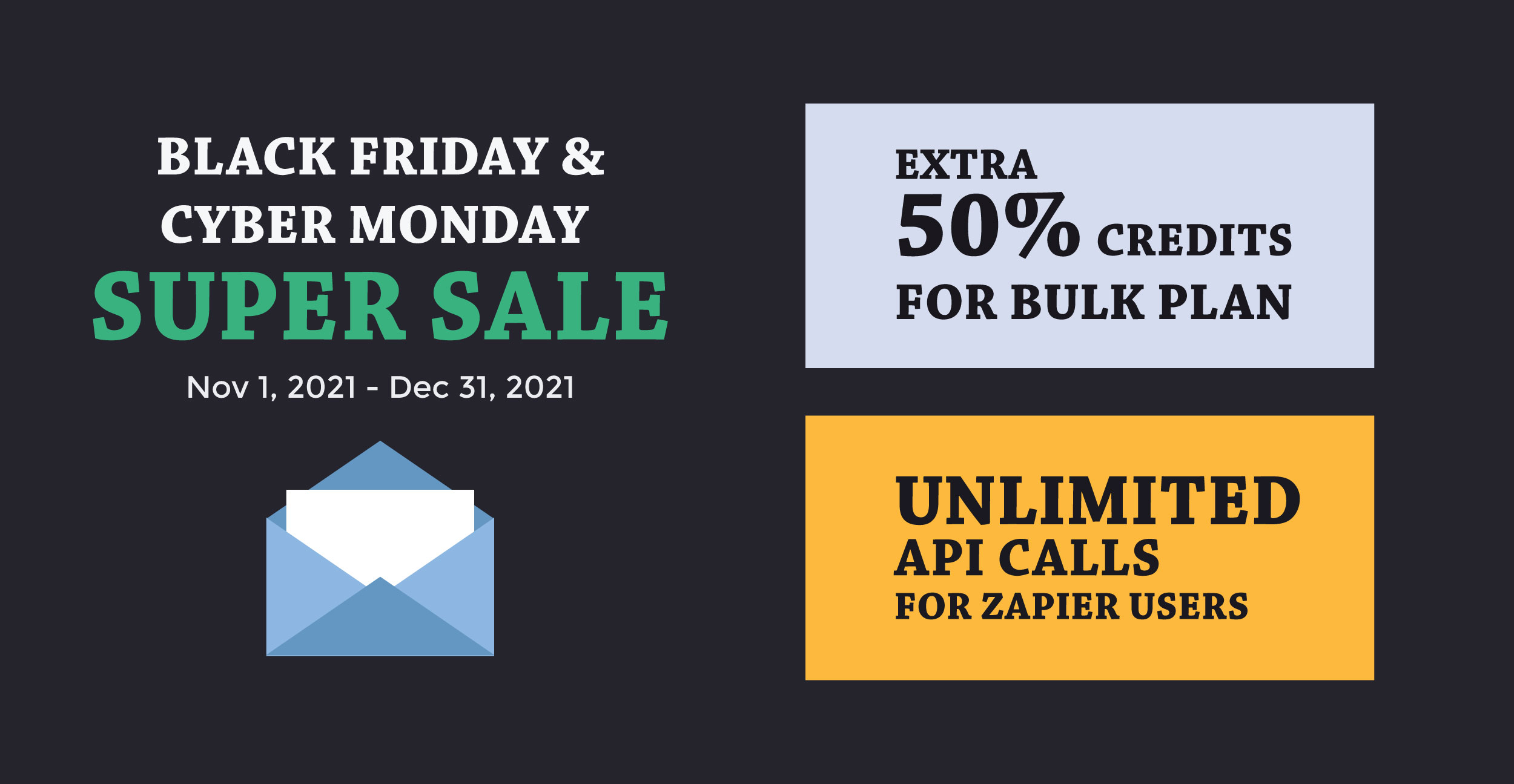 Promotion for Black Friday & Cyber Monday 2021