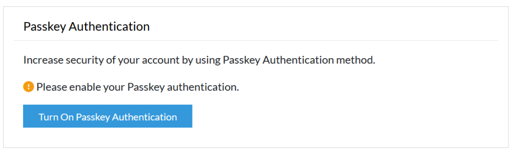 Enable the PassKey